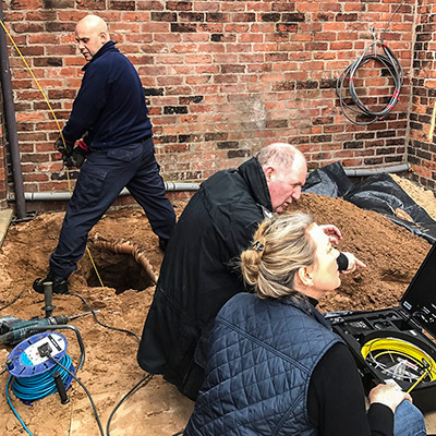 Using the Search and Inspection Camera in a Hole in the Ground